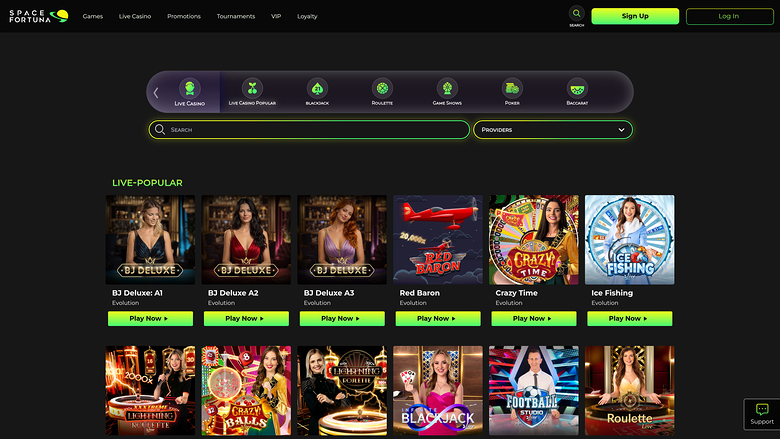 Distributeur en direct de SpaceFortuna Desktop