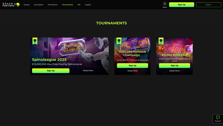 Tournois SpaceFortuna sur ordinateur