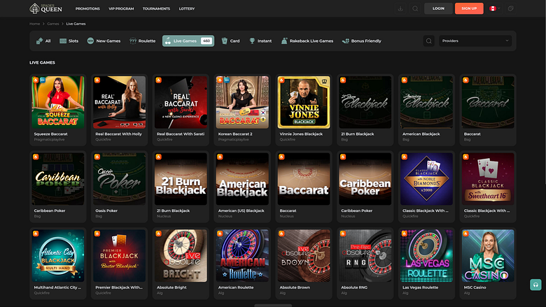 Spades Queen Casino Desktop Live Dealer