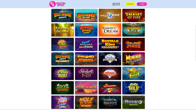 Spectra Bingo Casino Desktop-Spiele