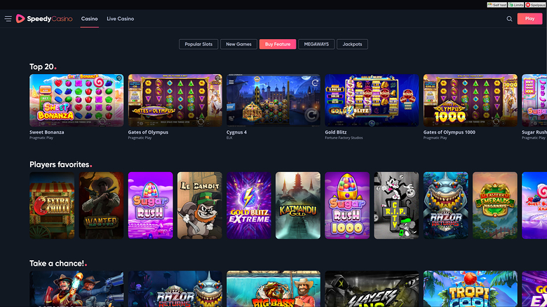 Speedy Casino Desktop-Feature-Kauf