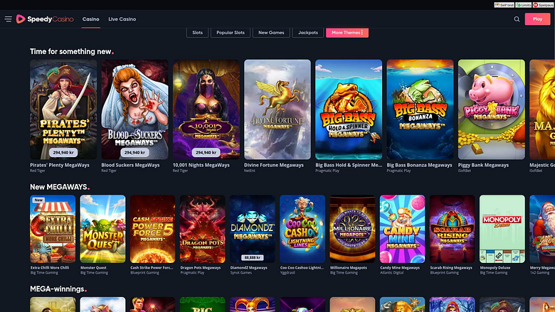 Speedy Casino Desktop Megaways
