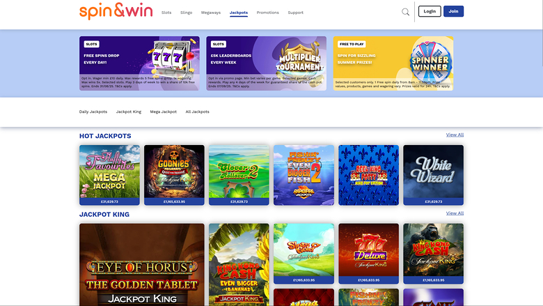Jackpot de la version bureau de Spin and Win Casino