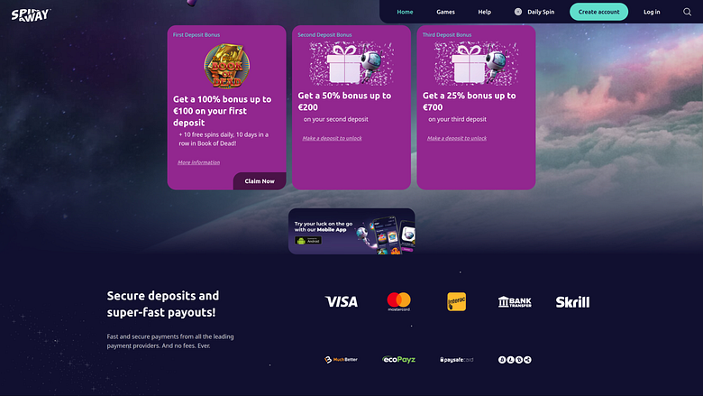 Spin Away Casino Desktop-Aktionen