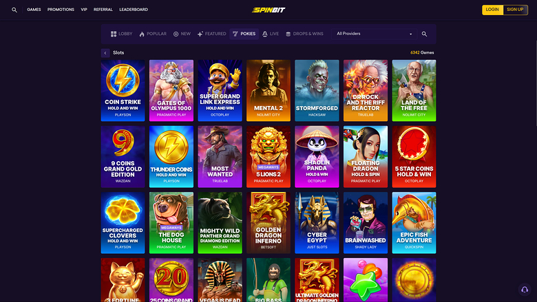 Tragamonedas de escritorio de SpinBit Casino
