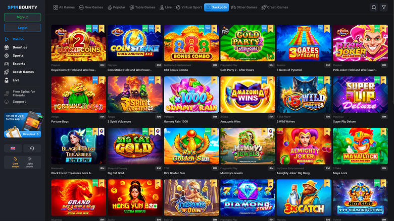 Jackpot de bureau de SpinBounty Casino