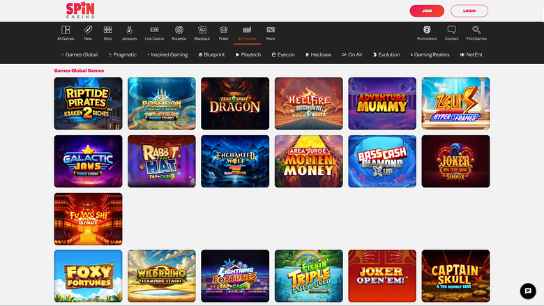 Sviluppatori di giochi desktop di Spin Casino