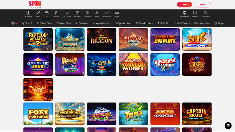 Giochi desktop di Spin Casino
