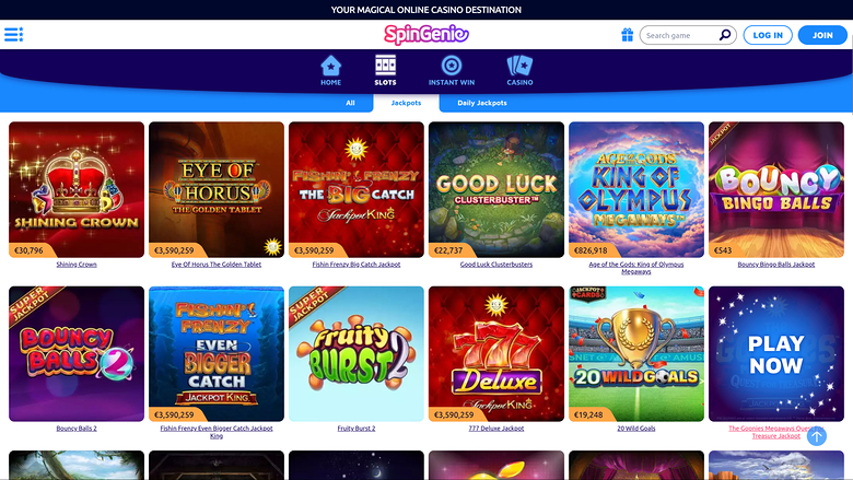 SpinGenie Casino Desktop-Jackpot