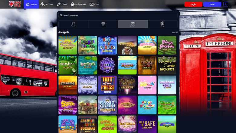 Jackpot de bureau de Spin Hill Casino