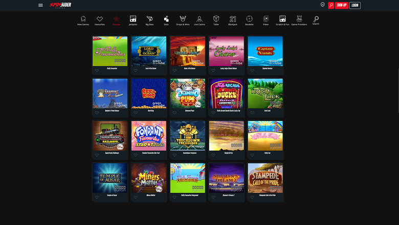 Juegos de escritorio de Spin Rider Casino