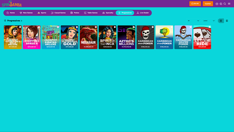 Spin Samba Casino Desktop Jackpot