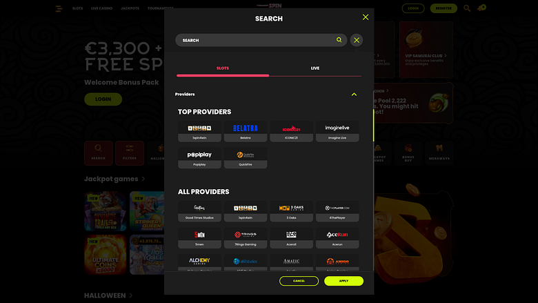 Développeurs du jeu de casino Spin Samurai pour ordinateur