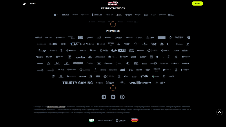 Spin Samurai Casino Desktop Game Developers