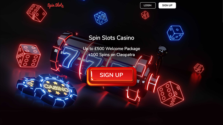 Page d'accueil de bureau de Spin Slots Casino