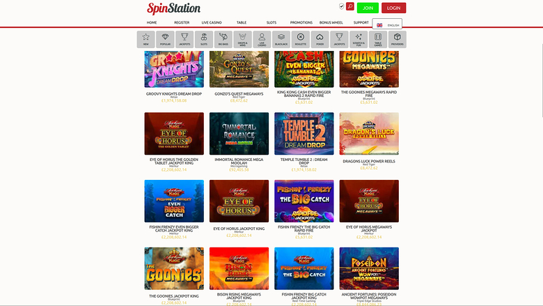 Jackpot de bureau de Spin Station Casino
