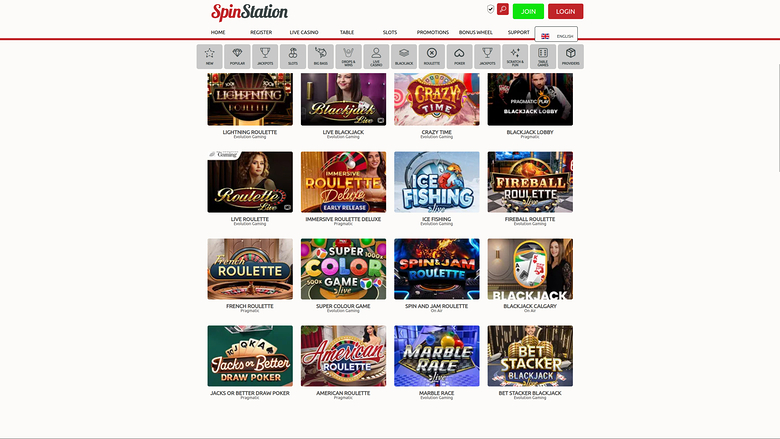 Croupier en direct de bureau de Spin Station Casino