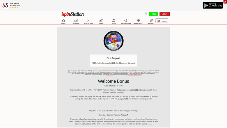 Promotions de bureau de Spin Station Casino