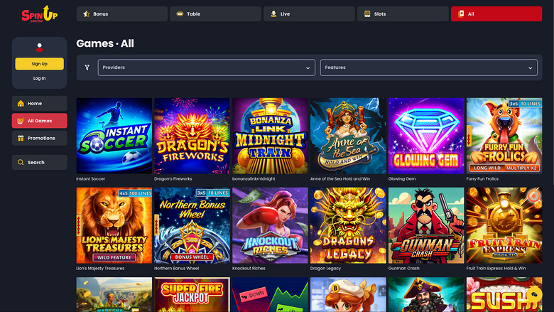 Jeux de bureau de Spin Up Casino