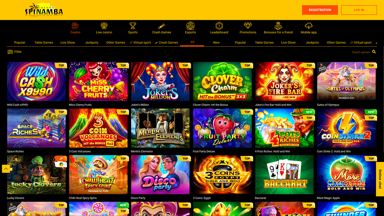 Jeux de bureau de Spinamba Casino