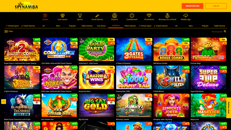 Jackpot de bureau de Spinamba Casino