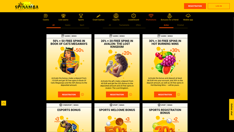 Promotions de bureau de Spinamba Casino