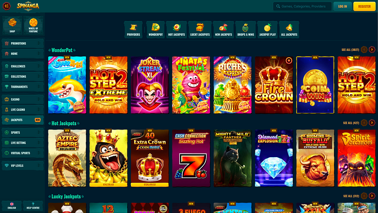 Джекпот на ПК в Spinanga Casino