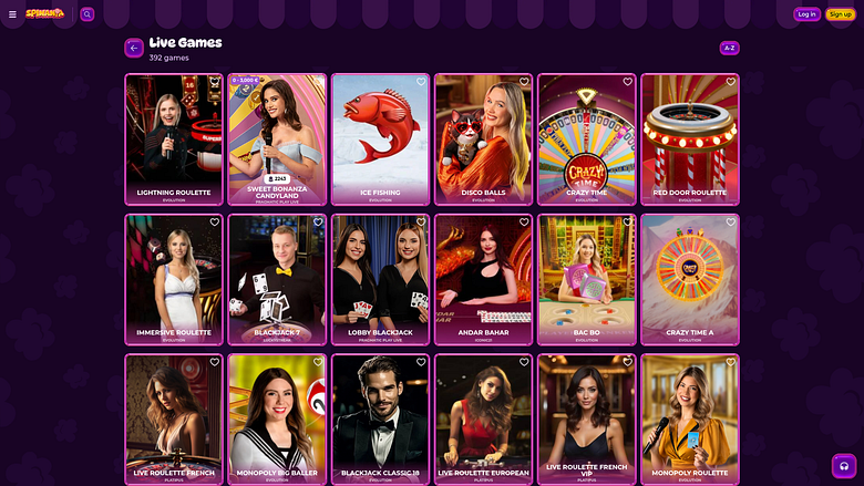 Живой дилер на ПК в Spinania Casino
