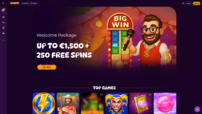 Spinania Casino Homepage