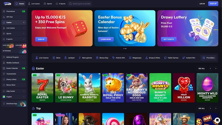Pagina iniziale di SpinAura Casino