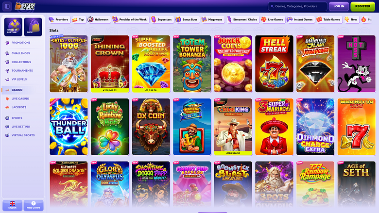 Juegos de escritorio de Spinbara Casino