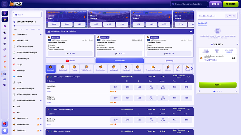 Deportes de escritorio de Spinbara Casino