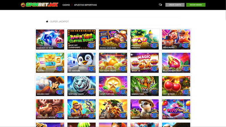 Jackpot Spinbet per desktop