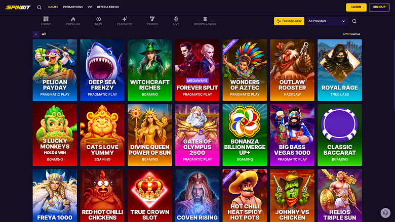 SpinBit Casino Desktop Games