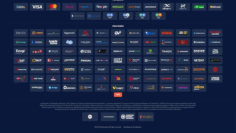 Desarrolladores de juegos de escritorio de Spinbookie Casino