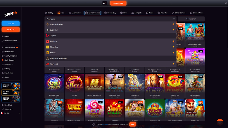 Spinch Casino Desktop-Spielentwickler