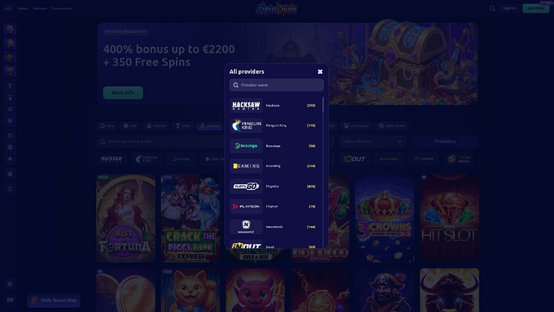 Sviluppatori del gioco desktop SpinDjinn Casino