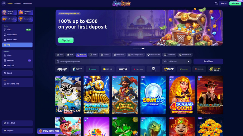 Giochi da tavolo di SpinDjinn Casino