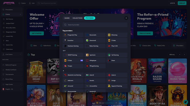 Développeurs du jeu de casino Spinfever pour ordinateur