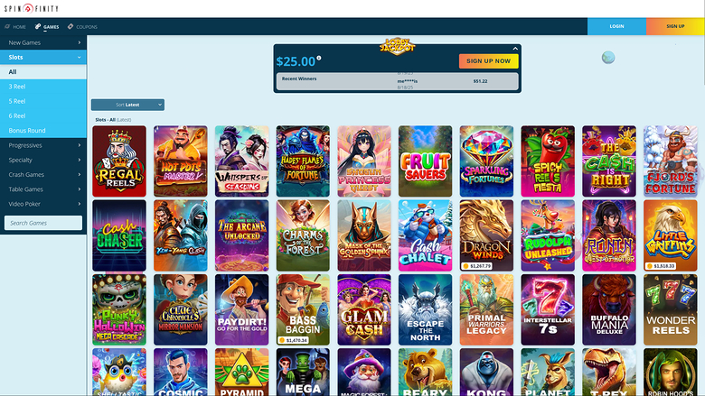 Spinfinity Casino Desktop Games