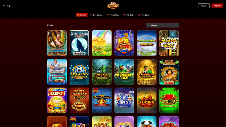 Jackpot de escritorio de SpinGrande Casino