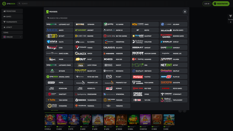 Spingreen Casino Desktop Game Developers