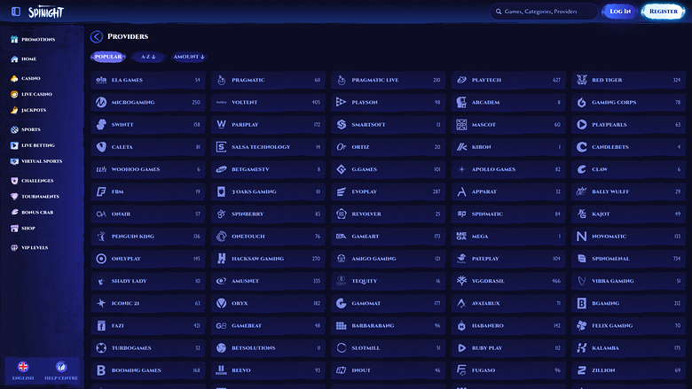 Développeurs du jeu Spinight Casino pour ordinateur