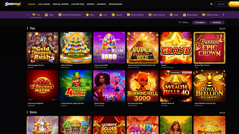 Spinimax Casino Desktop-Spiele