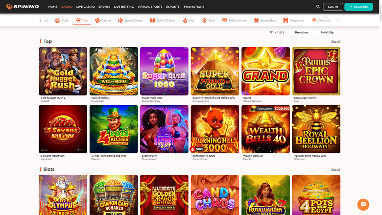 Spininio Casino Desktop Games