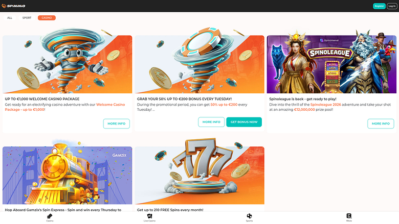 Spininio Casino promotions