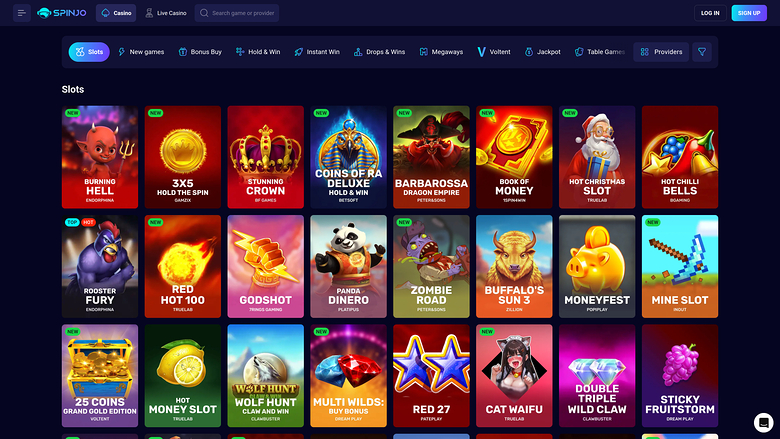 Spinjo Casino Desktop Games
