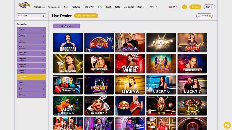 Spinland.bet Casino Desktop Live Dealer