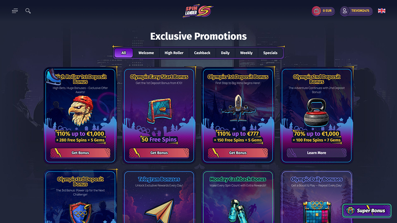 Promotions Spinlander Casino sur ordinateur