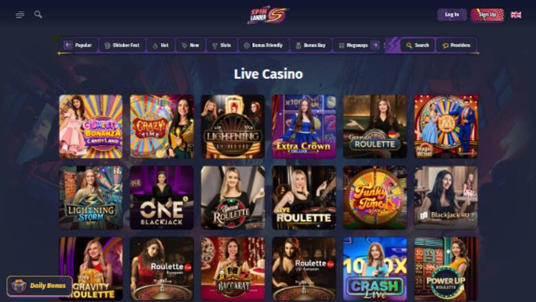 Spinlander Casino Live-Dealer Desktop